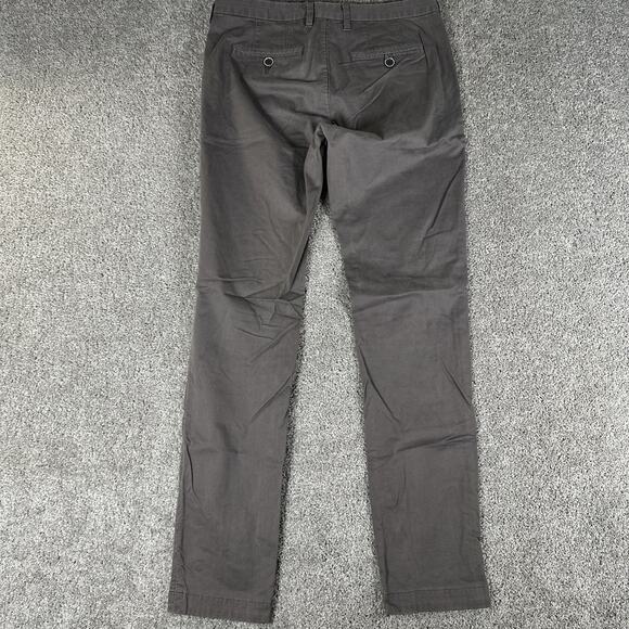 Ted Baker London Pants Mens 32x34 Brown Check Pattern Slim Straight Exmoor Chino - Picture 2 of 10